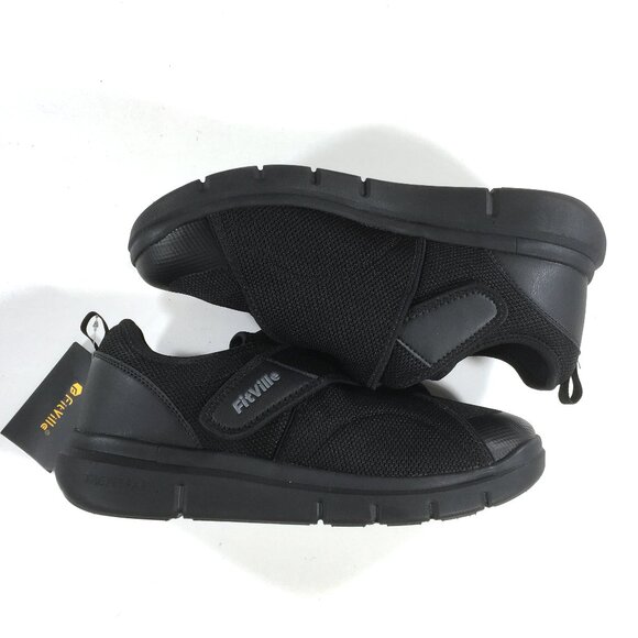 Fitville Marca Strap Diabetic Shoes Mens Size 14 W Wide Black